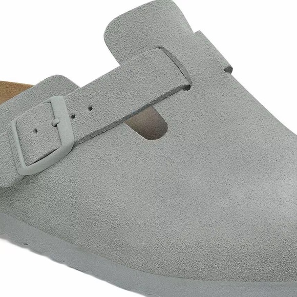 Birkenstock Boston Light Gray Suede Clog Sandals size EU 38 - Picture 8 of 8
